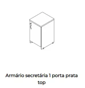 Armário para secretária com 1 porta - Linha Prata e Linha Top