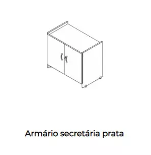 Armário para secretária - Linha Prata