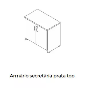 Armário para secretária - Linha Prata e Linha Top