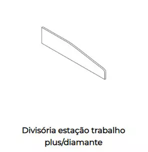 Divisória para estação de trabalho - Linha Plus e Linha Diamante