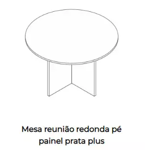 Mesa de reunião redonda - Linha Prata e Linha Plus