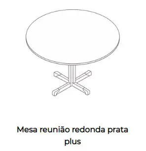 Mesa de reunião redonda - Linha Prata e Linha Plus