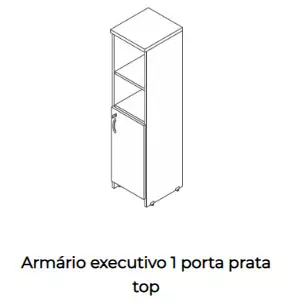 Armário executivo com 1 porta - Linha Prata e Linha Top